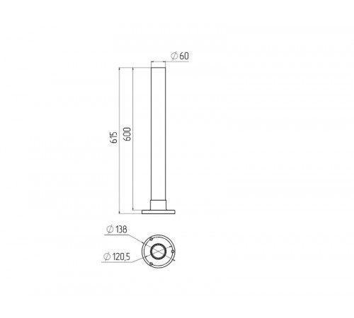 Опора пластиковая 0,6 м. для светильников НТУ Н=600 mm  Б0048087  ЭРА
