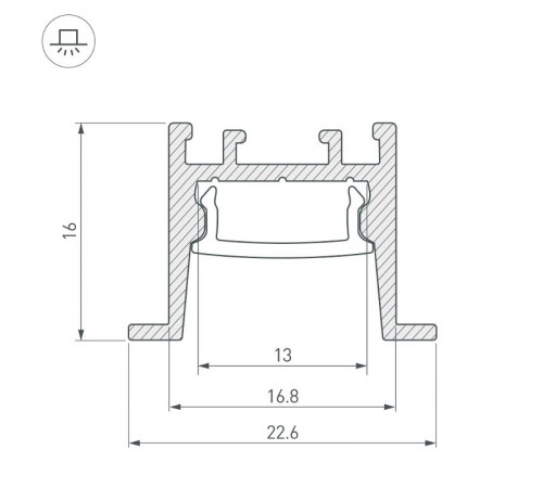 Профиль SL-COMFORT-2316-F-2000 ANOD (Arlight, Алюминий)  031768  Arlight