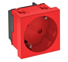 Розетка 2К+3 под углом 33° шторки 16А 250В (45х45 мм - 1 модуль Modul45) красная  6120079  OBO Bettermann