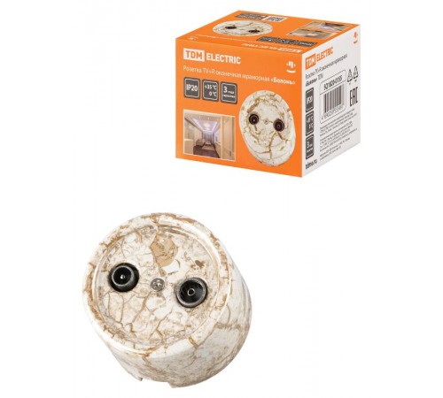 Розетка TV+R оконечная мраморная "Болонь"  SQ1820-0155  TDM