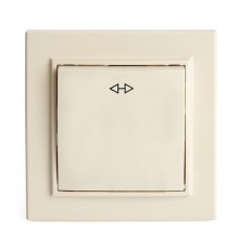 Выключатель (переключатель) электрический перекрестный 1-клавишный, серия Эрна, PSW10-9009-02, слоновая кость  39926  STEKKER