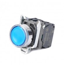 Кнопка SB4 с подсветкой в сборе модульная 22мм синяя металл 24ВDC 1НО+1НЗ  SB4BW36B5  SE