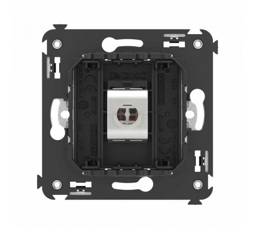 Компьютерная розетка RJ-45 без шторки в стену, кат.6 одинарная экранированная, "Avanti", "Черный матовый"  4412793  DKC