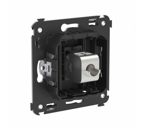 Компьютерная розетка RJ-45 без шторки в стену, кат.6 одинарная экранированная, "Avanti", "Черный матовый"  4412793  DKC