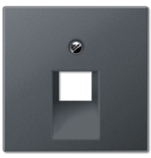 Крышка для одинарных телефонных и компьютерных розеток (UAE), фиксация винтом; термопласт; матовый антрацит; A500  A569-1BFPLUAANM  Jung