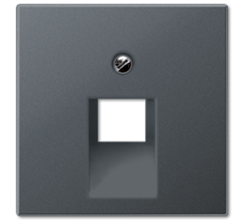 Крышка для одинарных телефонных и компьютерных розеток (UAE), фиксация винтом; термопласт; матовый антрацит; A500  A569-1BFPLUAANM  Jung