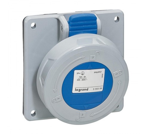 Встраиваемая розетка - P17 Tempra Pro - IP 66/67 - 200/250 В~ - 32 A - 3К+З  555485  Legrand