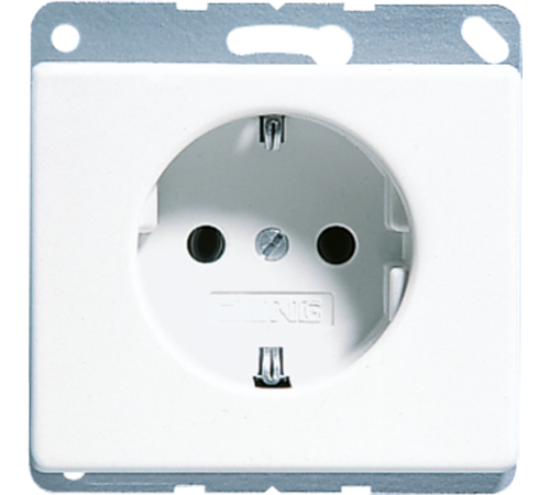 Штепсельная розетка SCHUKO 16А / 250В, пружинные зажимы; металл; белый; SL500  SL520WW  Jung