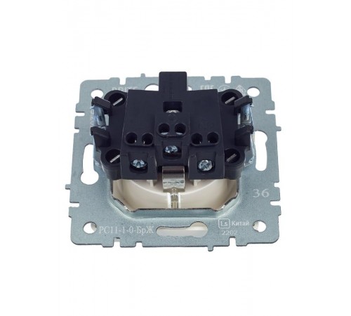 BRITE Розетка с заземлением без шторок 16А РС11-1-0-БрЖ жемчужный   BR-R11-16-K36  IEK