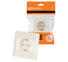 Розетка 2П+З с защ. шт. 16А 250В сл. кость "Ильмень"  SQ1823-0114  TDM