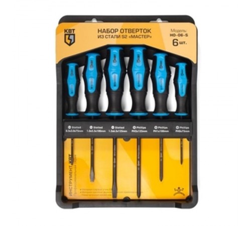 Набор отверток из стали S2 "Мастер" НО-06-S  78622  КВТ