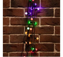 Гирлянда "Мультишарики" 17,5 мм, 10 м, темно-зеленый ПВХ, 80 диодов, цвет Мультиколор  303-509-6  NEON-NIGHT