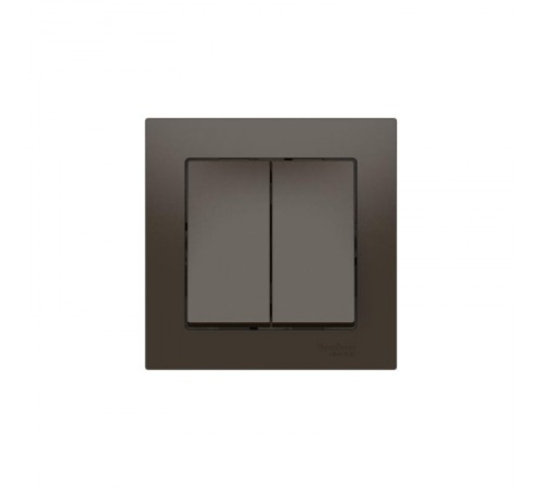 AtlasDesign Мокко Выключатель 2-клавишный, сх.5, 10АХ, (в сборе с рамкой), быстрозажимные клеммы  ATN000652S  SE
