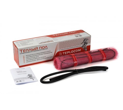 Маты нагревательные двухжильные TEPLOCOM ProМНД-2,5-400 Вт L=5м, 2,5м, R=119,1Ом  2514  Бастион