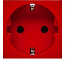 Розетка с заземлением, винтовые зажимы - без шторок 16А 250В - 90°- 2 модуля - красный  4525046  Daccord