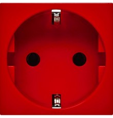 Розетка с заземлением, винтовые зажимы - без шторок 16А 250В - 90°- 2 модуля - красный  4525046  Daccord