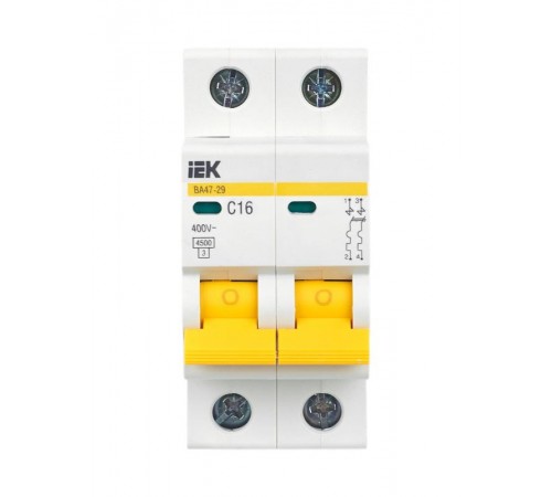 Выключатель автоматический двухполюсный ВА47-29 16А C 4,5кА KARAT  MVA20-2-016-C  IEK