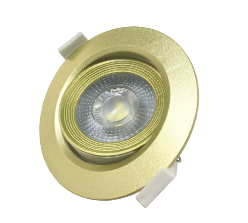 Светильник светодиодный Downlight встраиваемый поворотный PSP-R 9044 7W GOLD 3000K 38° круг/поворот IP40 золото  .5022911  Jazzway