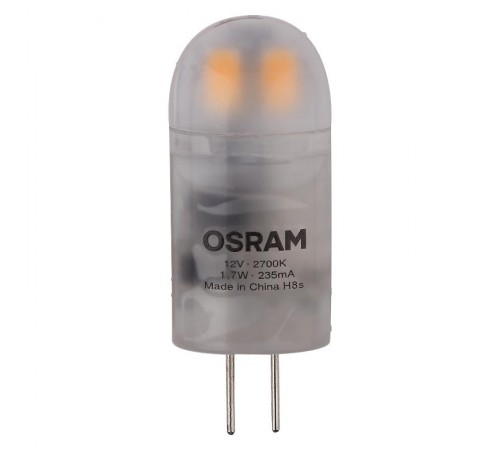 Лампа светодиодная LED STAR PIN20 1, 7W, матовая колба, G4, 12 Вольт LEDSPIN20 1, 7W/827 12VFR G4 FS1  4058075057142  Osram