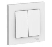 AtlasDesign Лотос Выключатель 2-клавишный, сх.5, 10АХ, в сборе  ATN001352  SE