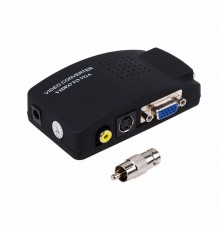 Конвертер BNC\RCA + S-video на VGA (в комплекте переходник гн. BNC - шт. RCA)  17-6932  REXANT