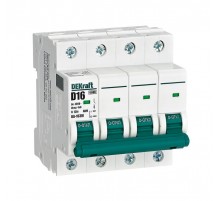 Выключатель автоматический без теплозащиты четырехполюсный ВА-103М 4P 16А характеристика D 6кА  12565DEK  Dekraft