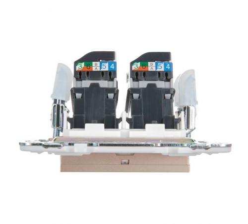 SKANDY Розетка компьютерная двойная RJ45 кат.5E SK-K03Sa песочный  SK-K20-1-K98  IEK