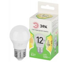 Лампа светодиодная  GREEN LINE LED P45-12W-830-E27 GL E27 12 Вт шар теплый свет  Б0067015  ЭРА