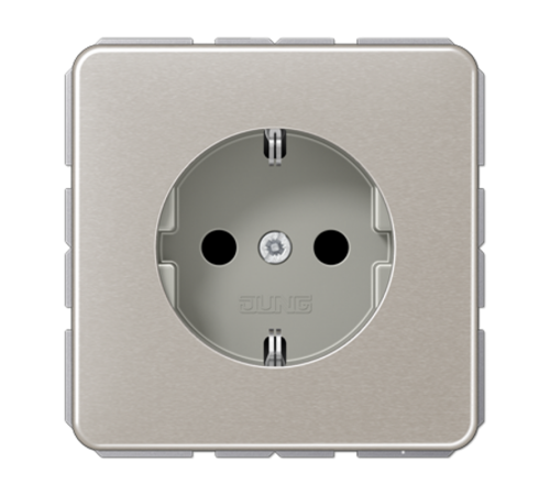 Штепсельная розетка SCHUKO 16А / 250В, пружинные зажимы; металл; платина; CD500  CD1520PT  Jung