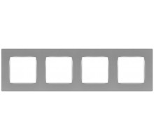 Рамка для розеток и выключателей  Серия 12 12-5204-03 на 4 поста, Классик, алюминий  Б0067692  ЭРА