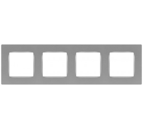 Рамка для розеток и выключателей  Серия 12 12-5204-03 на 4 поста, Классик, алюминий  Б0067692  ЭРА