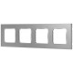Рамка для розеток и выключателей  Серия 12 12-5204-03 на 4 поста, Классик, алюминий  Б0067692  ЭРА