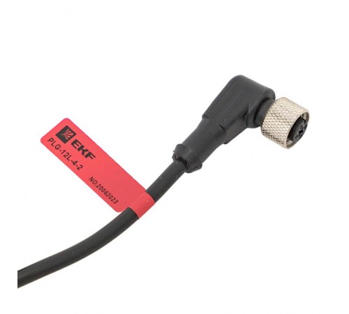 Кабель-разъем М12 4-PIN угловой PLG-12L-4-2PLG-12L-4-2EKF
