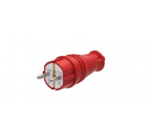 Вилка 2К+З прямая каучуковая 16А/250В IP44 Красная MultiSet  MST4401RD  SE