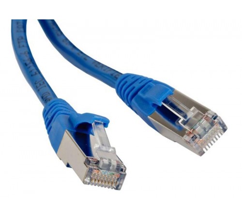 Патч-корд PC-LPM-STP-RJ45-RJ45-C5e-5M-LSZH-BL F/UTP, экранированный, Cat.5е, LSZH, 5 м, синий  30993  Hyperline