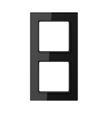 Рамка для вертикальной и горизонтальной установки, 2 поста; стекло; черный; A CREATION  AC582GLSW  Jung