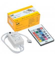Контроллер с ПДУ ИК RGB 3 канала 12В 2А 72Вт  LSC1-RGB-072-IR-20-12-W  IEK