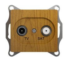 Glossa Дерево Дуб TV-SAT Розетка одиночная 1DB  GSL000597  SE