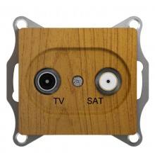 Glossa Дерево Дуб TV-SAT Розетка одиночная 1DB  GSL000597  SE