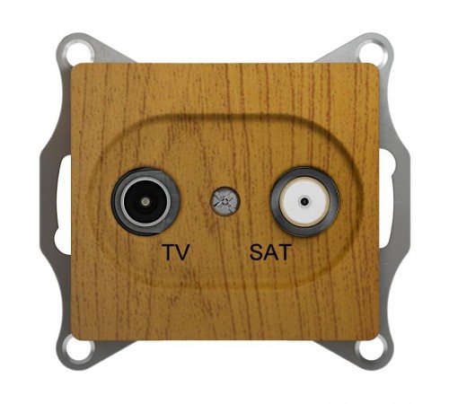 Glossa Дерево Дуб TV-SAT Розетка одиночная 1DB  GSL000597  SE