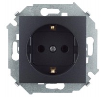 Simon 15 Графит Розетка с/з Schuko, 16А 250В, винт. зажим  1591432-038  Simon