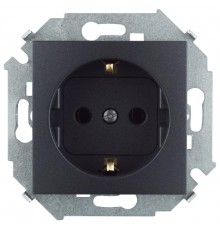 Simon 15 Графит Розетка с/з Schuko, 16А 250В, винт. зажим  1591432-038  Simon