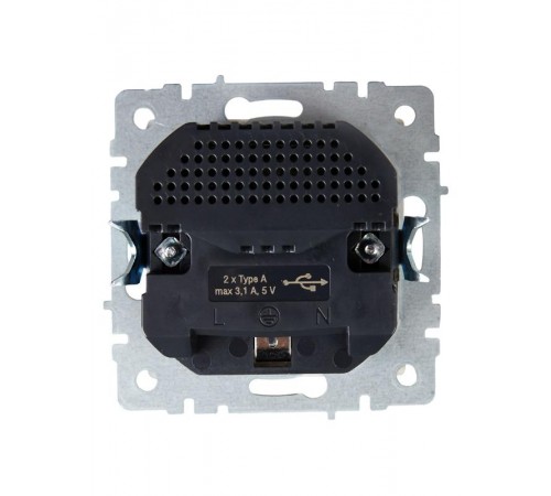 BRITE Розетка с заземлением со шторками 16А с USB A+A 3,1А РЮш10-2-БрБ белый  BR-R14-16-U21-D31-K01  IEK