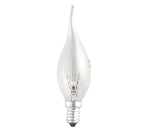Лампа накаливания ЛОН 40Вт E14 220В CT35 clear свеча на ветру  3321451  Jazzway