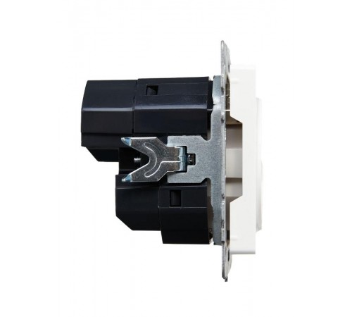 BRITE Розетка с заземлением со шторками 16А с USB A+A 3,1А РЮш10-2-БрБ белый  BR-R14-16-U21-D31-K01  IEK