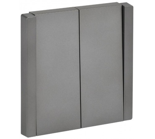 FORTE&PIANO Выключатель 2-клавишный перекрестный 10А FP509 сталь  FP-V23-0-10-1-K46  IEK