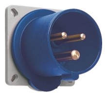 Вилка панельная с прямым фланцем 232BU6, 32A, 2P+E, IP44, 6ч  2CMA193434R1000  ABB