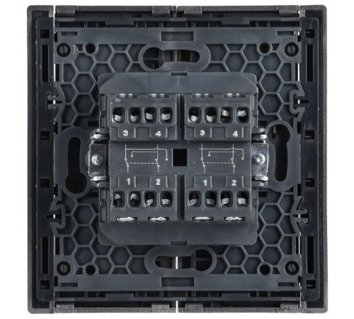 FORTE&PIANO Выключатель 2-клавишный перекрестный 10А FP509 сталь  FP-V23-0-10-1-K46  IEK