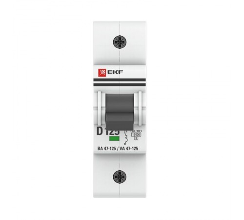 Выключатель автоматический однополюсный ВА 47-125 125А D 15кА PROxima  mcb47125-1-125D  EKF