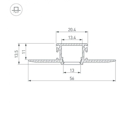  Профиль PDS-F-HIDE-3000 (ARL, Алюминий)  045497  Arlight